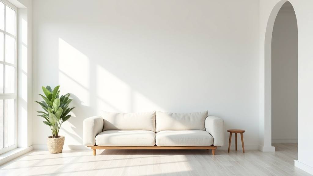 Minimalism rules: a clean room with simple decor